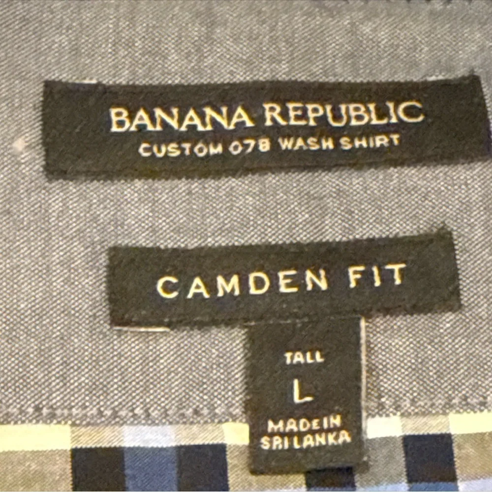 Banana Republic Camden Fit Custom 078 Fit Wash Plaid Button Down Shirt Large